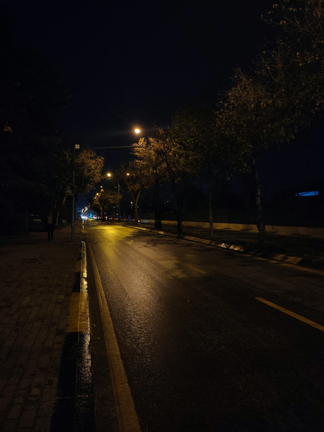 dark city street at night